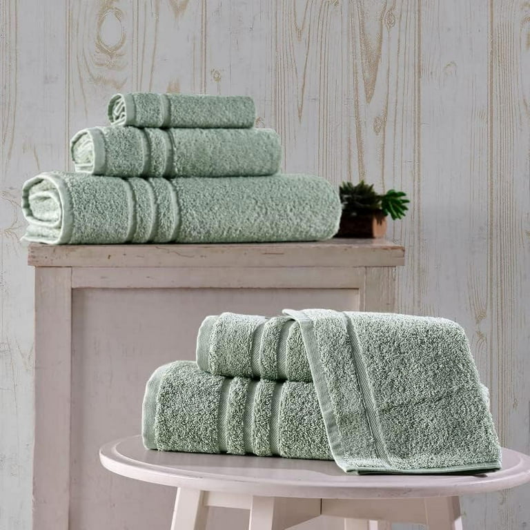 Free Shipping Hawmam Linen Bathroom Set 6 Piece Light Green Towels Includes 2 Bath Towels 2 Hand Towels 2 Washcloths Soft Fluffy Quickdry Luxury 100 Turkish Cotton 600 GSM Eco Friendly Hotel Quality W...