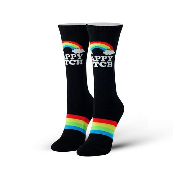 Cool Socks Unisex Socks Size 5-11, Happy Bitch Rainbow