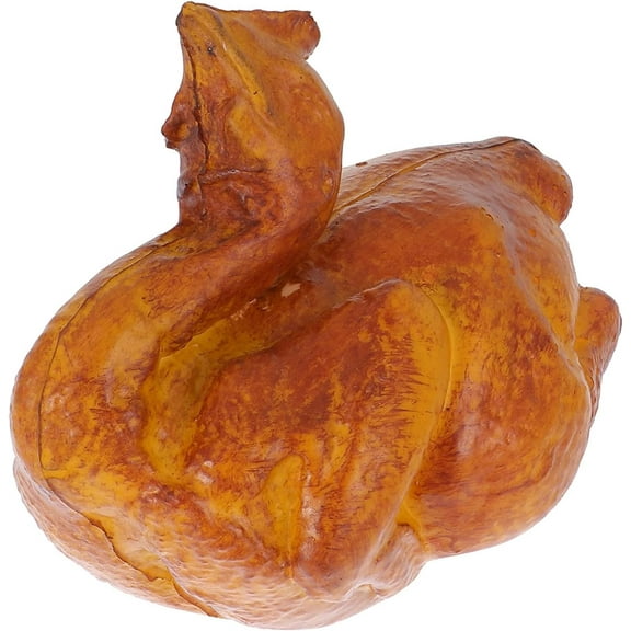 ABPETE Roast Chicken Model Halloween Fake Cooked Turkey Chicken Artificial Foods Model Fake Food Props for Kitchen Party Display Decoration Ornament (Light Brown)