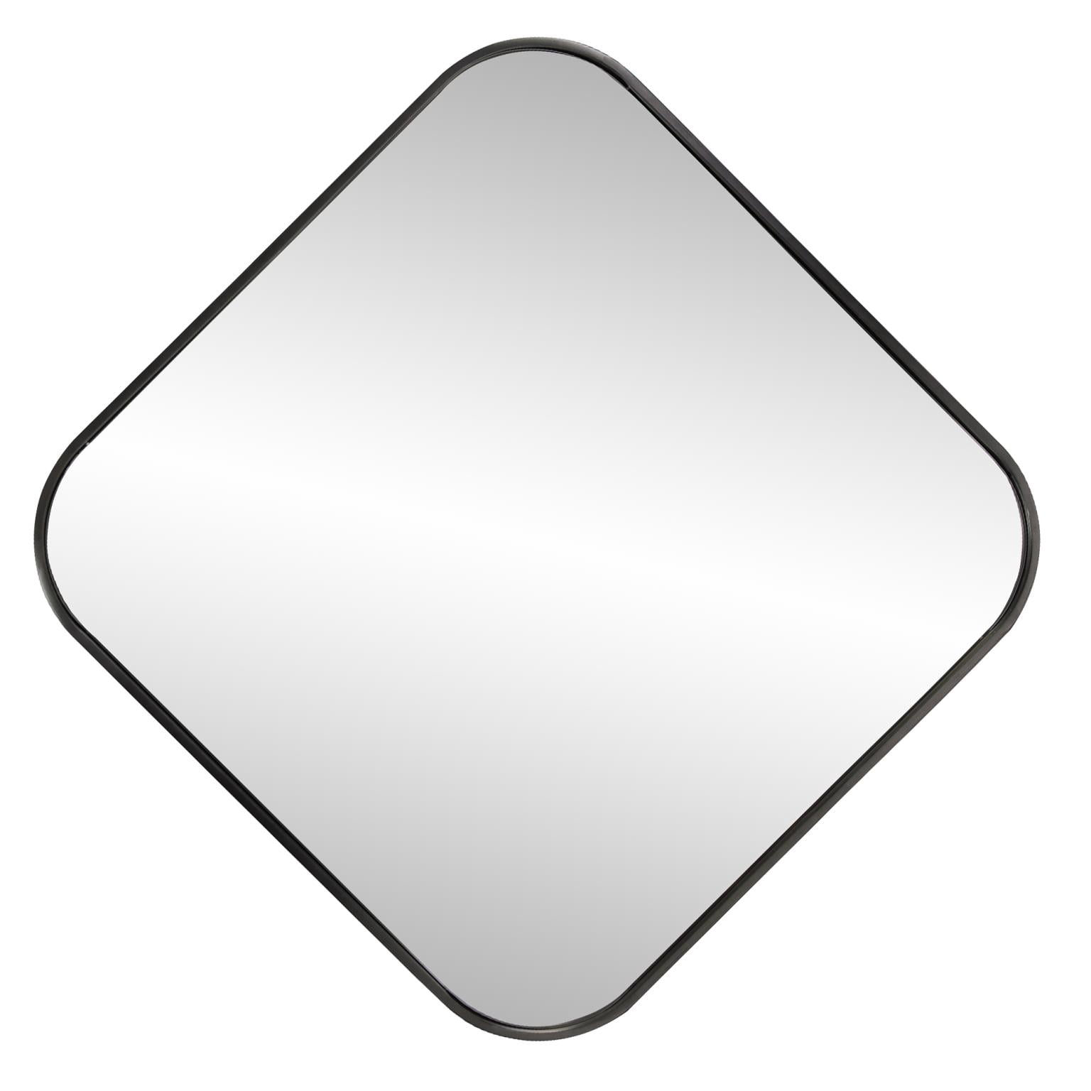 Tyler Dillon Brushed Black Square Stainless Steel Framed Vanity Mirror - 30" x 30"