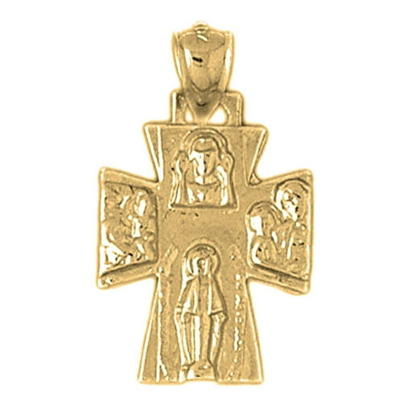 18K Yellow Gold 4-Way Cross Pendant - 27 mm