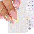 thumbnail image 4 of 4 Sheets 5D Flower Nail Stickers Nail Decals Nails Art Decorations Flower Nails Art Stickers with Tweezer for Women Girl, 4 of 4