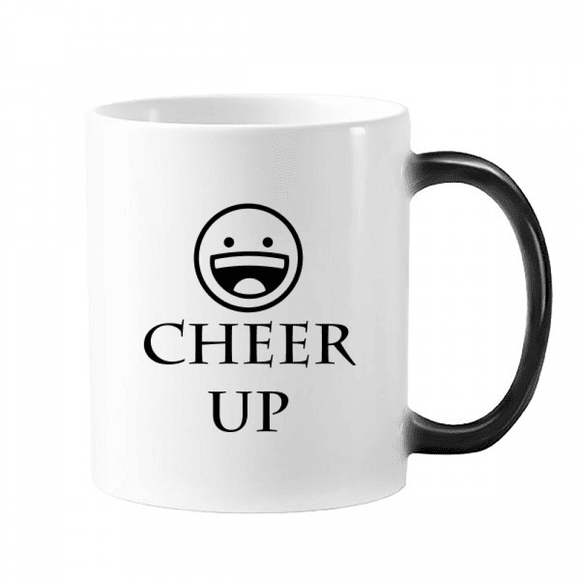 Tasse Expressive Heureuse Positive Changeant de Couleur Gobelet Sensible à la Chaleur 12oz