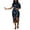 Navy, variant on Sngxgn Women's A Line Midi Dress Straps V Neck Slit Party Slip Dress(Khaki,L)