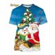 thumbnail image 1 of Camiseta de Navidad con estampado 3D para hombre y mujer, camisa informal de manga corta con cuello redondo, muñeco de nieve y alce, Unisex, 1 of 4