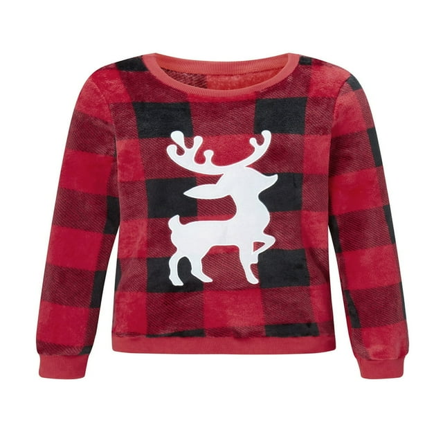Matching Family Christmas Sweatshirts Long Sleeve Reindeer Tops