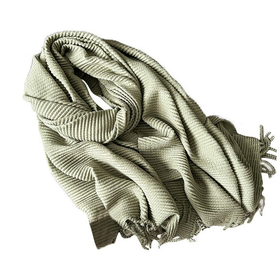 WREESH Women's Long Fashionable Solid Color Foldable Scarf, Soft Skin-Friendly Winter Warm Comfort Olive Green