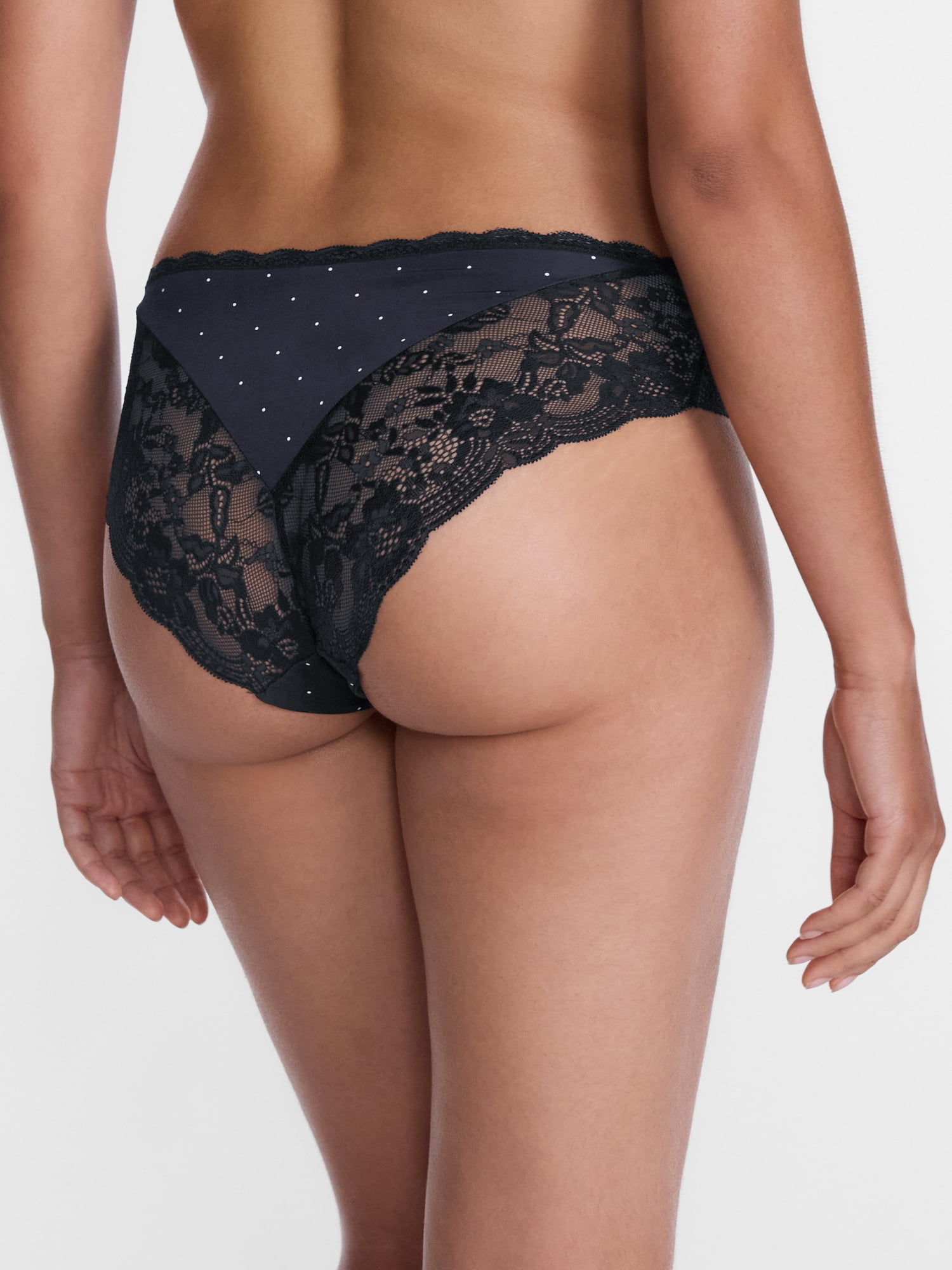 Joyspun Women's Microfiber and Lace Cheeky Panties, 3-pack, Sizes to 3XL