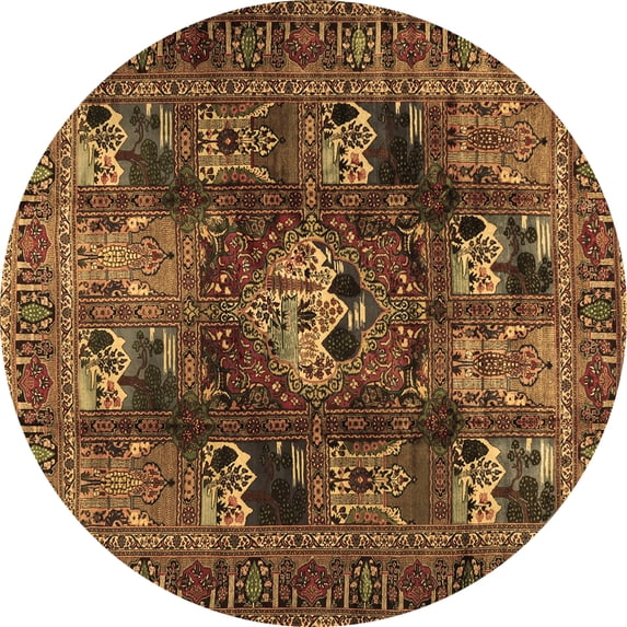 Ahgly Company Indoor Round Persian Brown Traditional Area Rugs, 5' Round