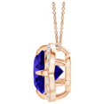 thumbnail image 2 of ANGARA Natural Claw-Set 1.45 ct Tanzanite Clover Pendant with Diamond Halo in 14K Rose Gold for Women (Size-7mm) | December Birthstone, Anniversary Jewelry Gift for Women | Natural Tanzanite Necklace, 2 of 8