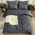 thumbnail image 2 of Maple&Stone Queen Comforter Set Pieces P Pleat Bed in A Bag Comforter Queen Sets Pintuck with Comforter Sheets Pillowcases & Shams Bedding Comforter Sets for Queen Siz, 2 of 6