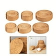 thumbnail image 3 of Bgsha Handcrafted Rattan Coasters Set Golden Color Diameter 8/10/13/16/18/20cm Perfect Addition to Your Table Setting, 3 of 10