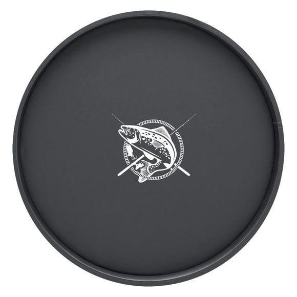 Kraftware Corp. 89230 Kasualware 14 Inches Round Serving Tray Blue Fishin Inches
