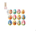 thumbnail image 2 of zhangmingg Easter Wooden Decorative Hanging Flat 2D Egg Rabbit Ornament for Festival Party Home Celebration, 2 of 6