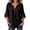 Black, variant on Bibifish Womens Blouse Henley Neck 3/4 Sleeve Loose Fit Linen Blend Tops With Button And Flounce Sleeve Casual Boho Shirts