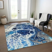 Addison Rugs Chantille Indoor/Outdoor Transitional Modern Navy Washable Rectangle Rug, 8' x 10'