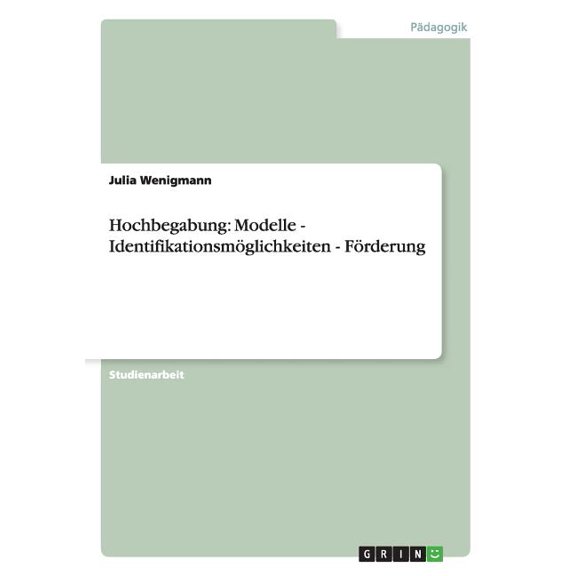 Hochbegabung : Modelle - Identifikationsmöglichkeiten - Förderung (Paperback)