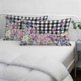 thumbnail image 4 of Spring Floral Throw Pillow Covers, Black White Checkered Farmhouse Butterfly Soft Breathable Pillow Cases with Invisible Zipper for Sleeping, Small Pillowcases for Couch Bed Sofa Chair 16x24 Inches, 4 of 9