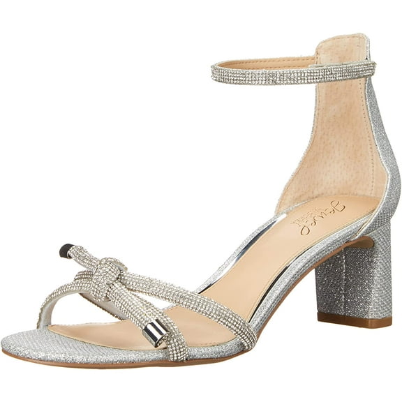 Jewel Badgley Mischka Womens Lena Heeled Sandal 10 Silver
