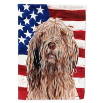 Carolines Treasures SC9637CHF Otterhound with American Flag USA Flag Canvas House Size  Large multicolor