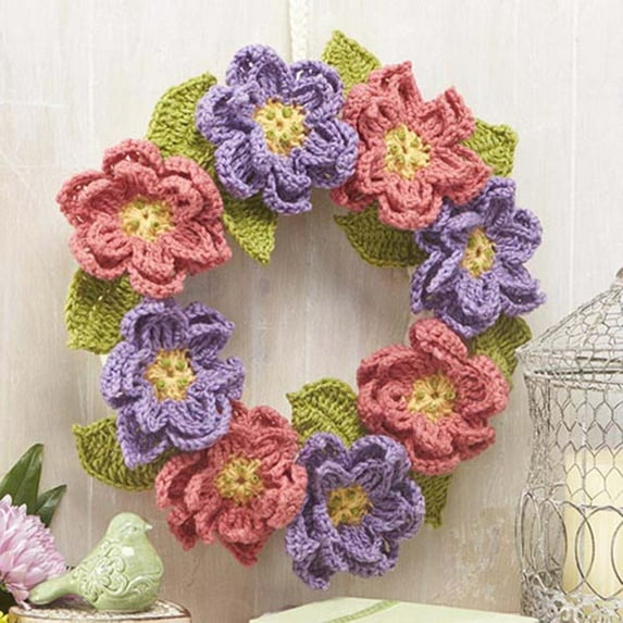 Herrschners® Garden Flower Wreath Crochet Yarn Kit