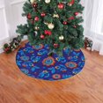 thumbnail image 2 of FMSHPON Blue Floral Xmas Christmas Tree Skirt Stand Mat for Holiday Party Decoration Indoor Outdoor 36 inches, 2 of 3