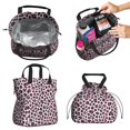 thumbnail image 2 of Pink and Black Of Leopard Print Drawstring Lunch Bag Women - Drawstring Lunch Bag Insulated for Work Office - Stain-Resistant Large Lunchbags for Women with Multi-Pockets, 2 of 6