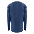 thumbnail image 5 of Abcnature Long Sleeve Solid Pullover T-Shirt Tops For Women Autumn Winter O-Neck Side Split Sweatshirt Ladies Casual Loose Tunic Blouse Tops Dark Blue M, 5 of 7