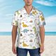thumbnail image 2 of Fotbe Dinosaur Camisa Hawaiana para Hombre Unisex – Camisa Casual de Verano con Botones de Manga Corta de Algodón y Lino,Medium, 2 of 7