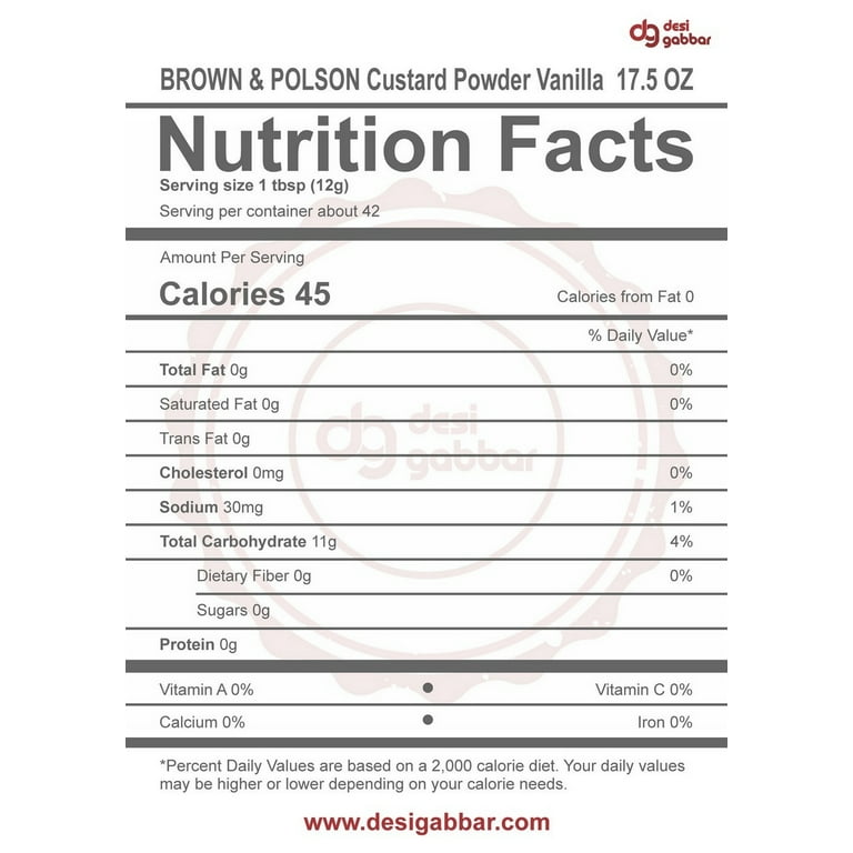 BROWN & POLSON Original Instant Vanilla Custard Powder - 500 Grams