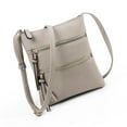 thumbnail image 3 of Stylago Retro Crossbody Purses for Women Vintage Leather Shoulder Bags Multiple Zipper Shopping Handbags Gift for Ladies Grey, 3 of 6