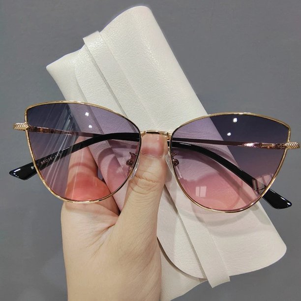 Gafas de sol clásicas de ojo de gato para mujer, anteojos de sol femeninos con montura de Metal 2024, 2024
