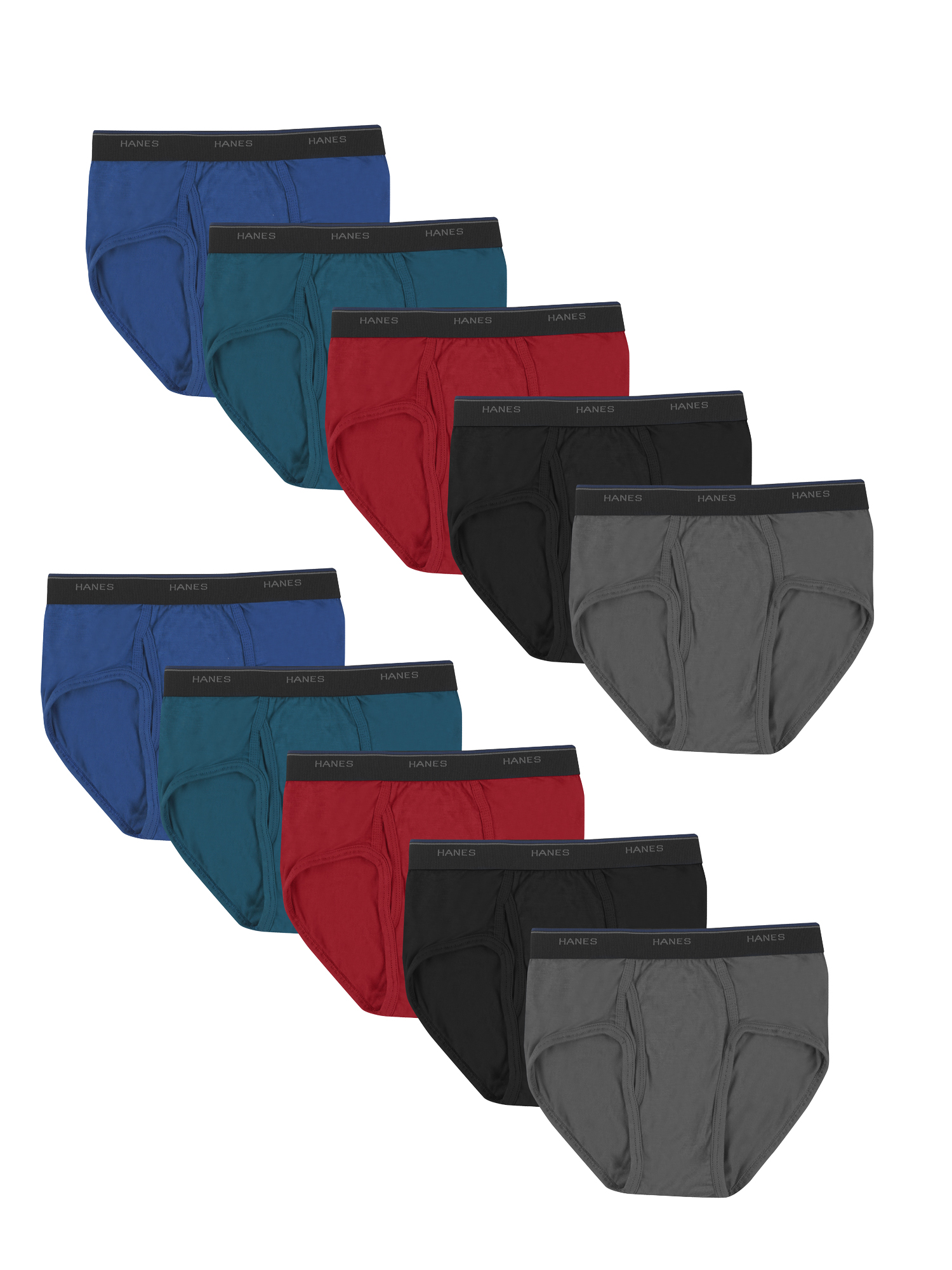 Hanes Men's Tagless ComfortBlend Assorted Briefs, 10-Pack Bundle, Size S-3XL - image 3 of 6