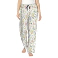thumbnail image 2 of Goofa Flower Rabbit Printed Soft Pajama Pants for Women, Wide Leg Comfy Casual Lounge Yoga Pants-Large, 2 of 9