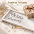 thumbnail image 5 of Apvirren Small White Gold Plated Hoop Earrings for Women 4 Pairs,Chunky Zirconia Hypoallergenic Earrings with 925 Silver Post Jewelry Set Gifts, 5 of 9