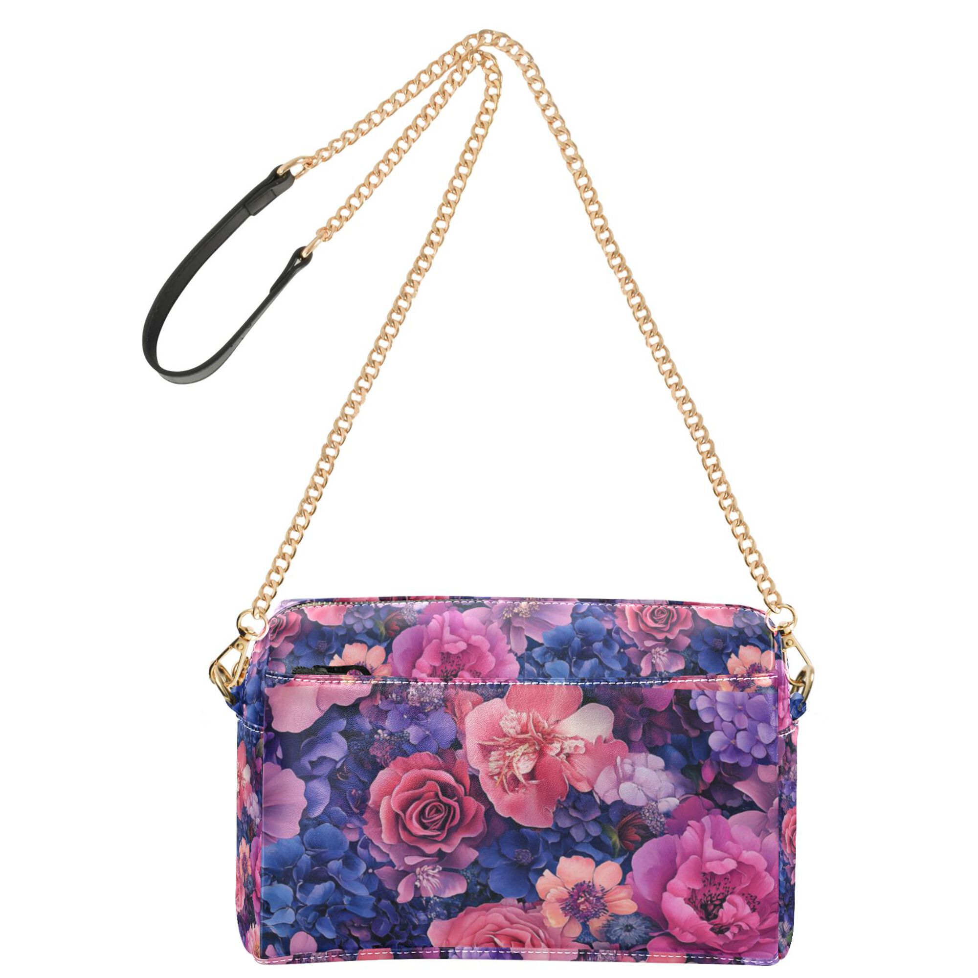 FORMRS Women Crossbody Purse with Chain Strap Vegan Leather Shoulder Handbag, Vibrant Art Flowers