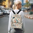 thumbnail image 7 of FORMRS Mini Backpack Purse for Women Travel Daypack Casual Shoulder Bag, Beige Whimsical Leaves, 7 of 7