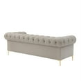 thumbnail image 5 of Renesmee Sofa Gray Leather PU Button Tufted 3 Seat Rolled Arms, 5 of 12