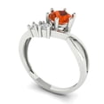 thumbnail image 2 of 0.87 ct Round Cut Simulated Red Diamond 3 Stone 18K White Gold Womens Engagement Ring, 2 of 5