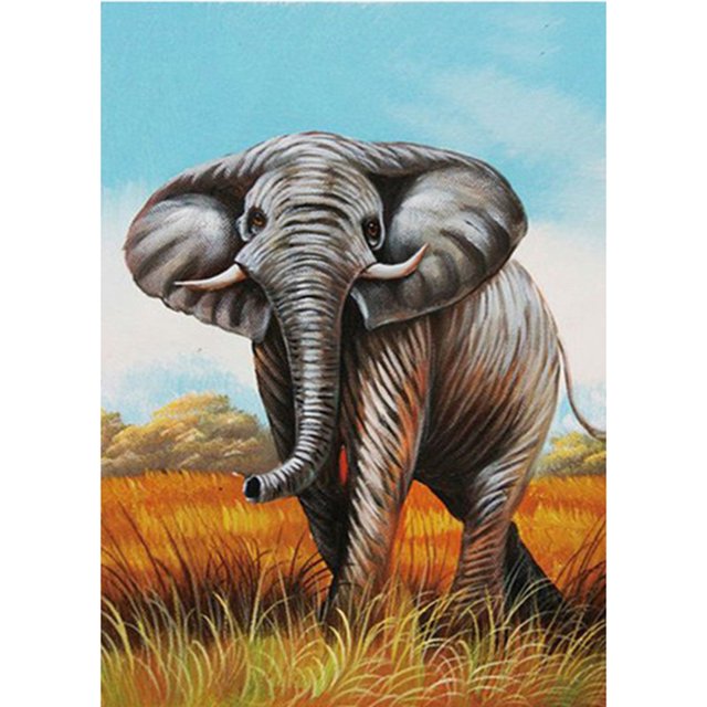 Taladro Pintura Diamante (DE3490) 5D DIY Elefante Completo Punto de Cruz Craft Kit (WLL834) 50x70cm Hugtrwg Para estrenar