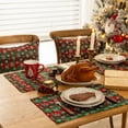 thumbnail image 5 of Christmas Plaid Placemats Set of 4, Red Green SnowflakeBuffalo Checkered Tartan Winter Thanksgiving Xmas Table Mats for Dining Room Kitchen Table Decor, 5 of 7
