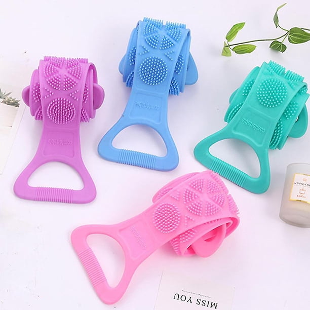 68cm Silicona Volver Baño Ducha Cuerpo Cinturón Cepillo Toalla de baño Exfoliante Cepillo corporal
