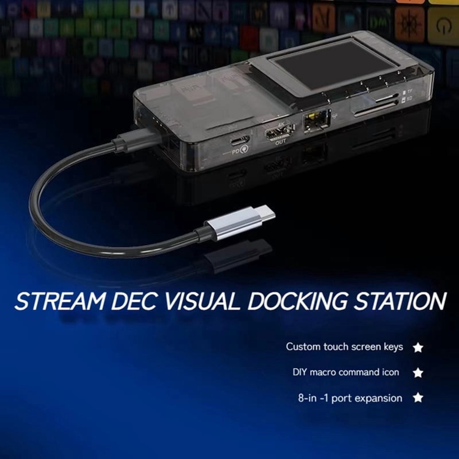 0108-D Typec L Stream Dec Visual Docking Station Network Port Docking Station Custom Button with Console
