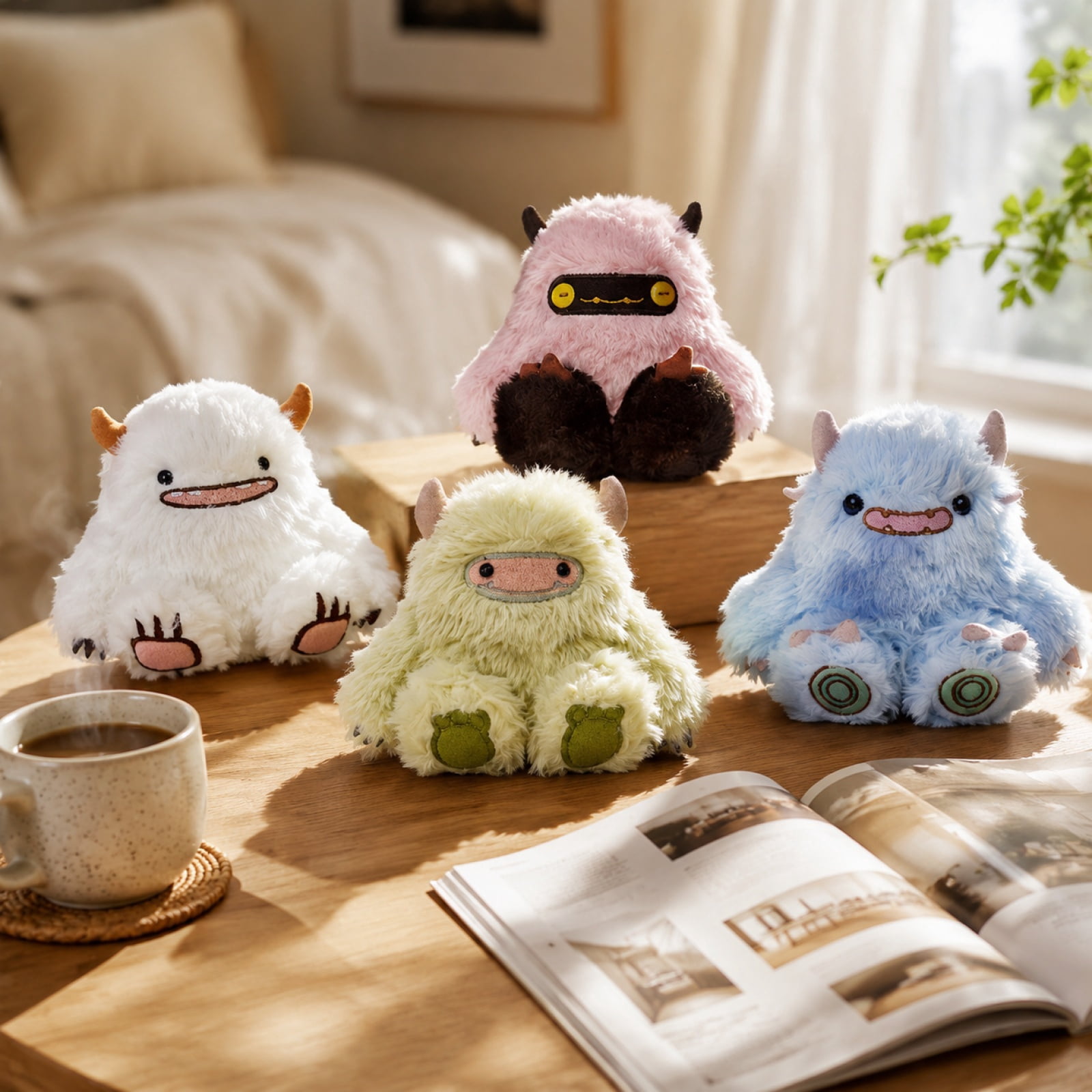 Random DunDun Cartoon Plush Blind Box, Family Series Collectible Action Figure, Soft Stuffed Cute Doll, Fluffy Aesthetic Ornament for Home Shelf Decor & Casual Gifts