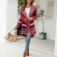 thumbnail image 5 of Lilgiuy Women's Autumn And Winter Long Sleeves Hooded Print Tassel Irregularity Knitted Sweater Cardigan Coat Red，6（M） for 2022, 5 of 5