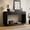 Black + Classic + Drawers + MDF, variant on Antique-Style Console Table, 3 Storage Drawers, Display Shelf, Curved Legs, Painted Finish, Entryway/Hallway/Living Room, Natural