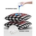 thumbnail image 4 of Pack of 2 Outdoor Pillow Covers, Merry Christmas Black White Buffalo Checked Plaid Waterproof Square Throw Pillowcase Cushion Decorative Pillow Covers for Couch Patio Tent, 24x24 in, 4 of 6