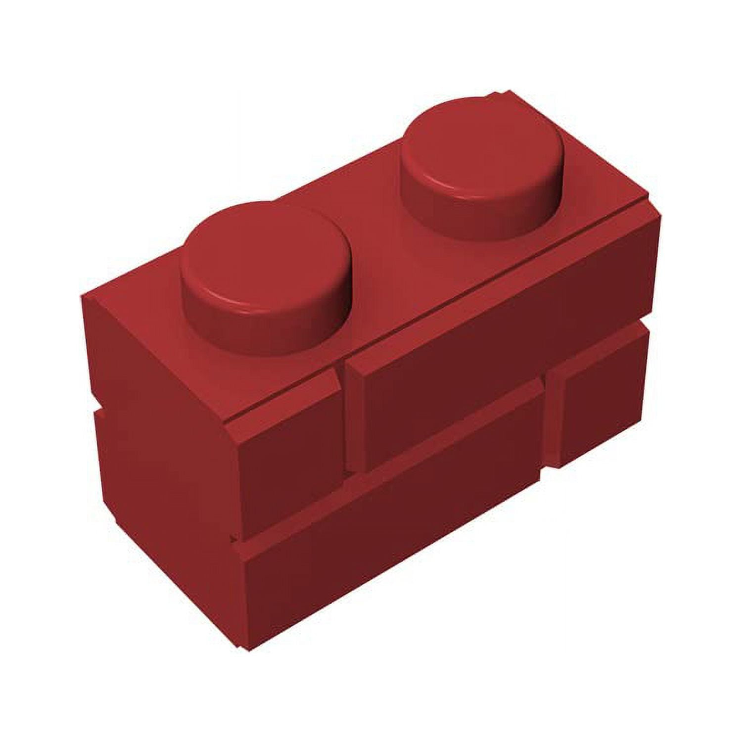 classic Bulk Brick Block compatible with Lego Parts and Pieces 98283 Persimmon Red 1x2 Masonry Profile Brick 100Pcs Walmart