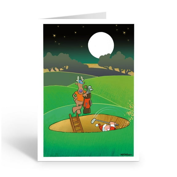 Stonehouse Collection Hopeless Sand Trap Golf Christmas Card - 10020