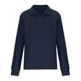 thumbnail image 5 of GEWSEY Women Tops Quarter Zip Fall Winter Spring Tunic Casual Oversized Sweatshirt Ribbed Quilted Pullover Vneck Outfit 2025 (Navy, XXL), 5 of 9